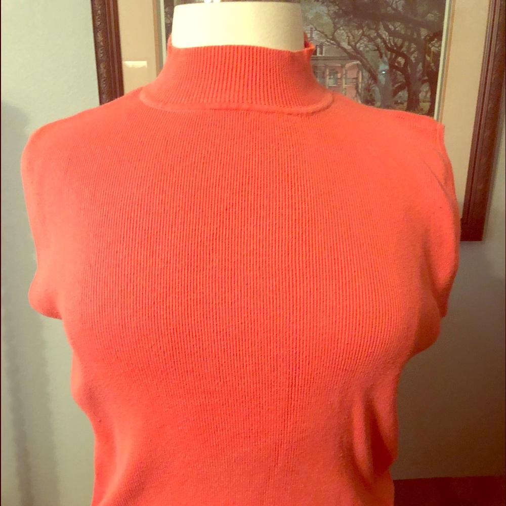 Coral sleeveless sweater